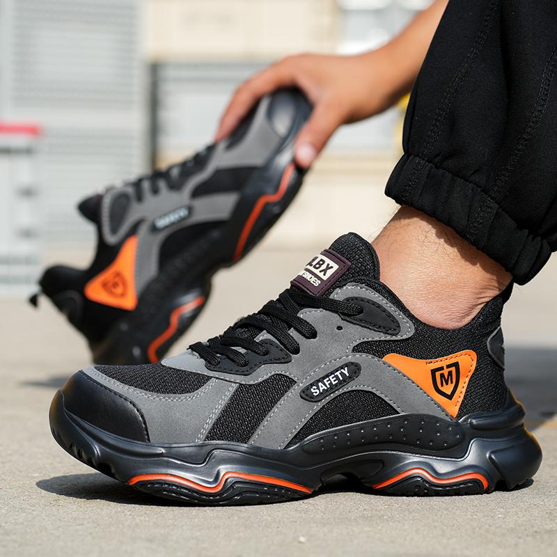 Safety Shoes Men Boots Steel Toe Shoes Men Puncture-Proof Work Sneakers Male Shoes Work Indestructible Warehouse Footwear