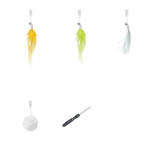 Door Hanging Electric Cat Feather Toy Smart Self Play Cat Teaser Toy Automatic Cat Toy with Feather Fluffy Ball And Tassel for Indoor Cats