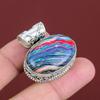 Rainbow Calsilica Pendant Real Gemstone Pendant 925 Sterling Silver Pendant Rainbow Calsilica Jewelry Handmade Vintage Pendant Gifts For Mom