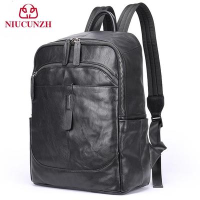 Men's Genuine Leather Backpack: Lightweight, Large Capacity, Business Casual Computer Bag