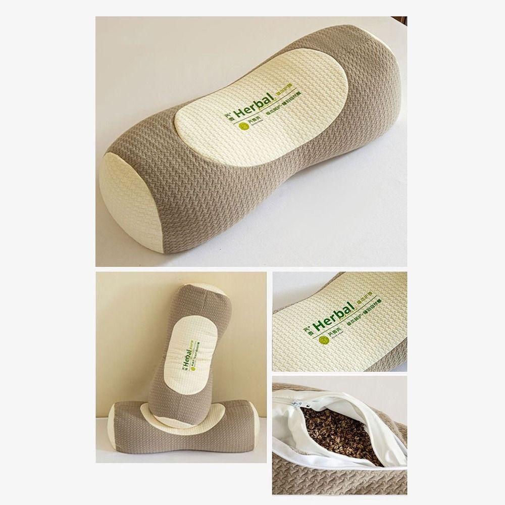 Cylindrical Buckwheat Pillows Breathable Anti-arch Spine Pillow Neck Pain Relief Help Sleep Cervical Vertebra Pillow for Adults