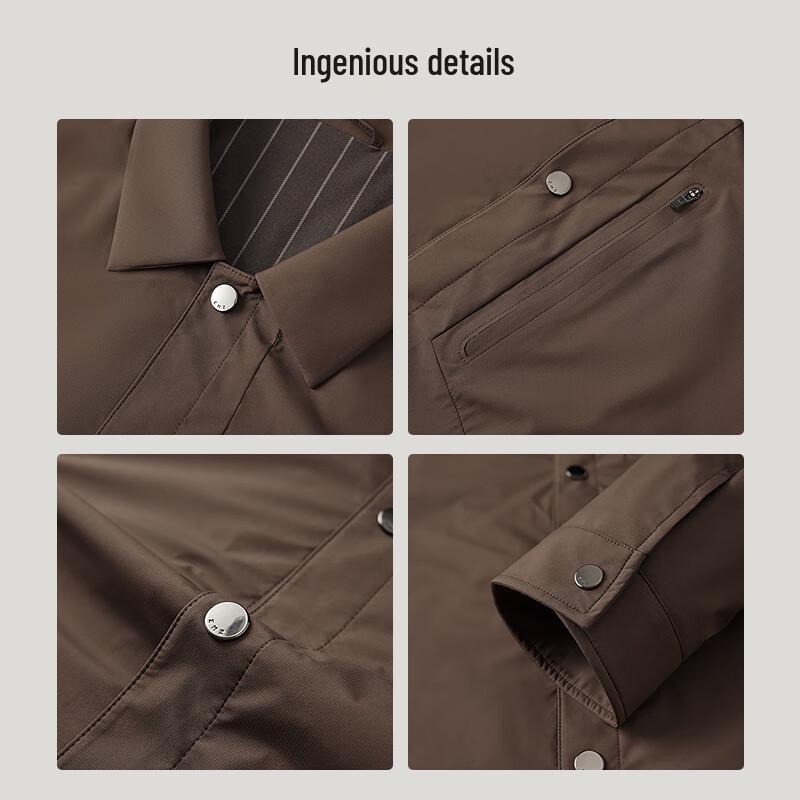 EMZ Men's Casual Solid Long-Sleeve Jacket