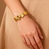 Flower Chunky Cuff Bangle Gold Color Open Cuff Bangle Flower Cuff Bangle  Party Accessories Gifts