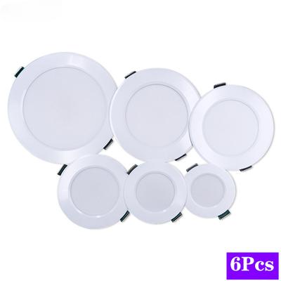Lote de 6 focos LED empotrables de 3 W, 5 W, 7 W, 9 W, 12 W, 15 W, CA de 220 V y 240 V, blanco cálido y frío, para dormitorio y cocina
