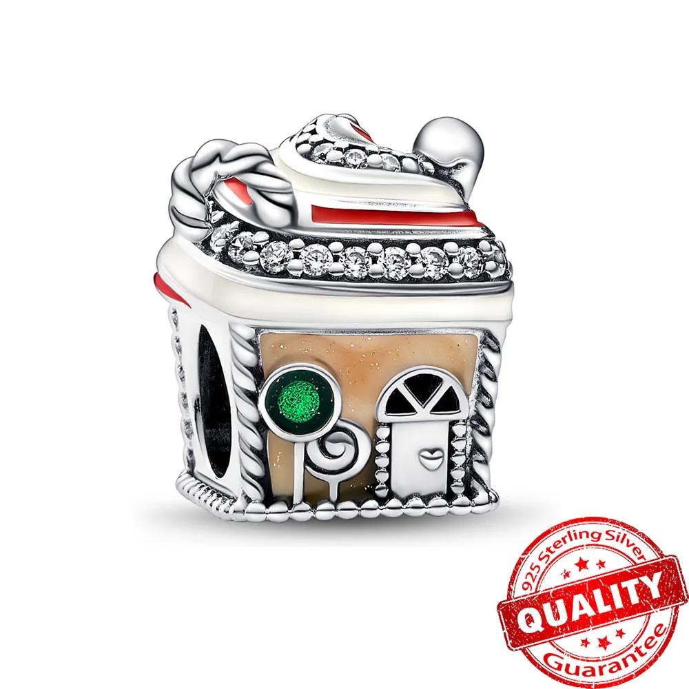 Authentic Copper Gingerbread Man & Candy Cane Christmas Dangle Charm Fit Original Bracelet Santa Claus Xmas Gift