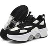 Scarpe da Skate per Adolescenti / Ragazzi / Ragazze Pattini a Quattro Ruote Doppio Uso Scarpe da Passeggio a Doppia Fila