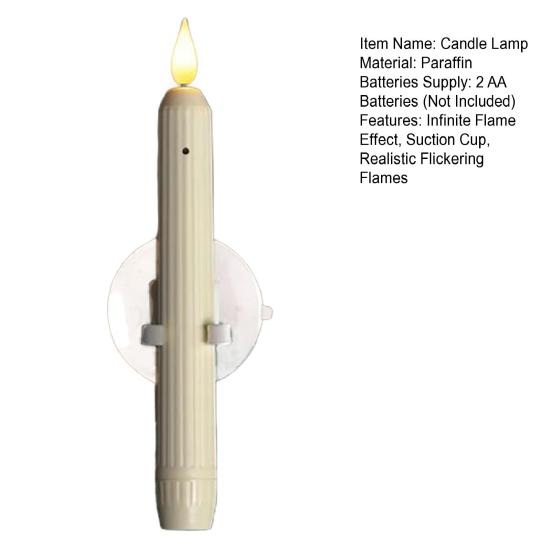 Flameless Window Candles with Sensor Dusk To Dawn Roman Column LED Conical Candles Battery Operated LED Taper Lights Suction Cups Christmas Decor