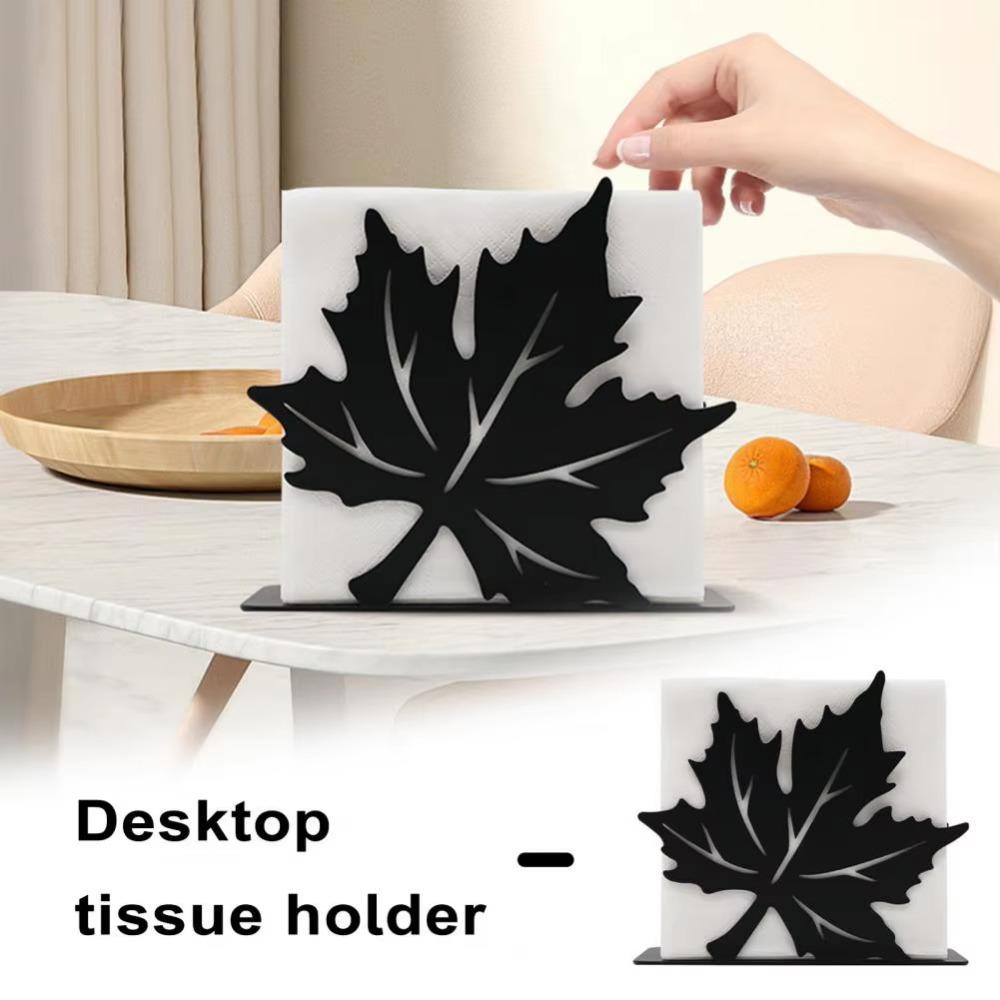 Iron Art Maple Leaf Napkin Holder Handicraft Desktop Napkin Holder Storage Tissue Rack Kitchen