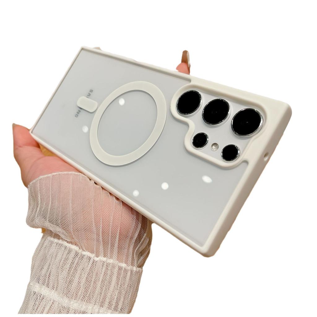 Acrylic Transparent Magnetic Suction Suitable for Samsung S25 Ultra Matte Mobile Phone Case S24U Niche Advanced Sense Anti Fall Case