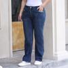 Jeans dritti donna autunno taglie forti vita alta larghi pantaloni classici eleganti donna elasticizzati pantaloni lunghi in denim