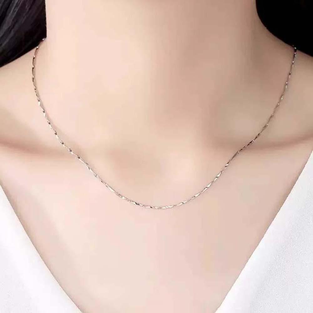925 Silver Stacked Silver Necklace Zinc Zinc Alloy Collarbone Chain Elegant Glitter Choker Necklace  Bride