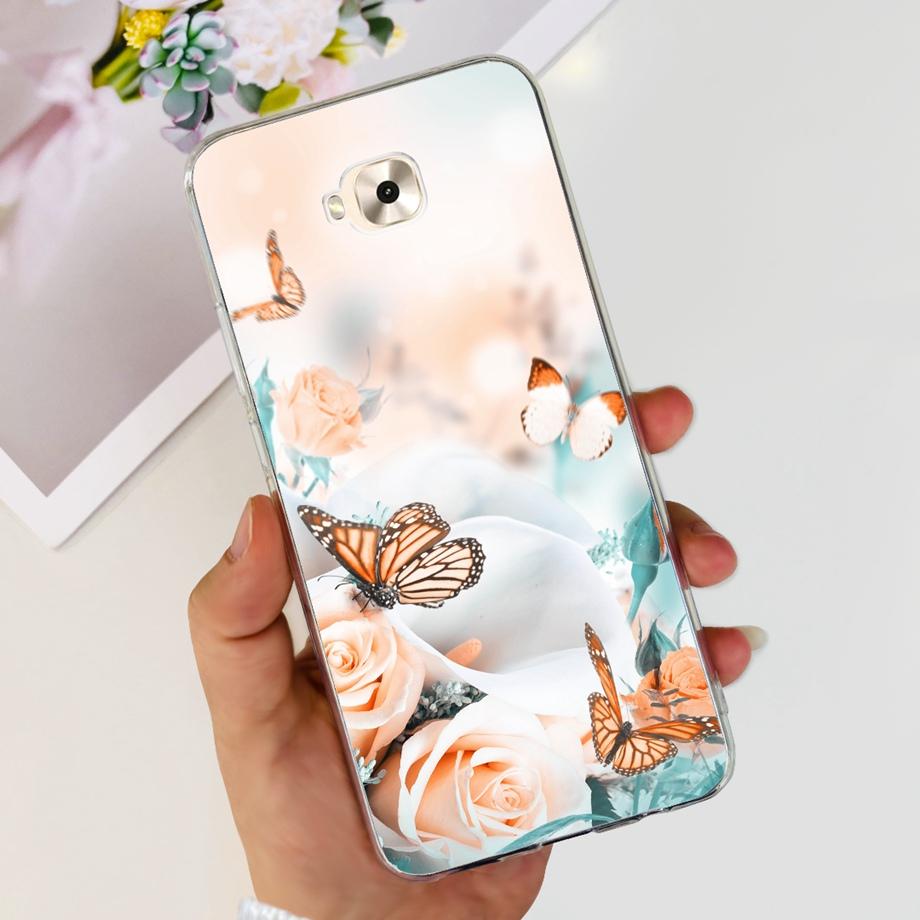 Soft TPU Slim Capa For ASUS ZENFONE ZOOM S ZE553KL Case ASUS ZENFONE 4 SELFIE ZD553KL Back Cover Transparent Cow Print Lion Etui
