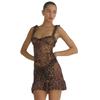 Women's New Summer Leopard Print V-neck Sexy Backless Mesh Cami Dress