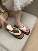 2025 summer new fashionable versatile one-word slippers women wear thick-soled heightening casual cool slippers