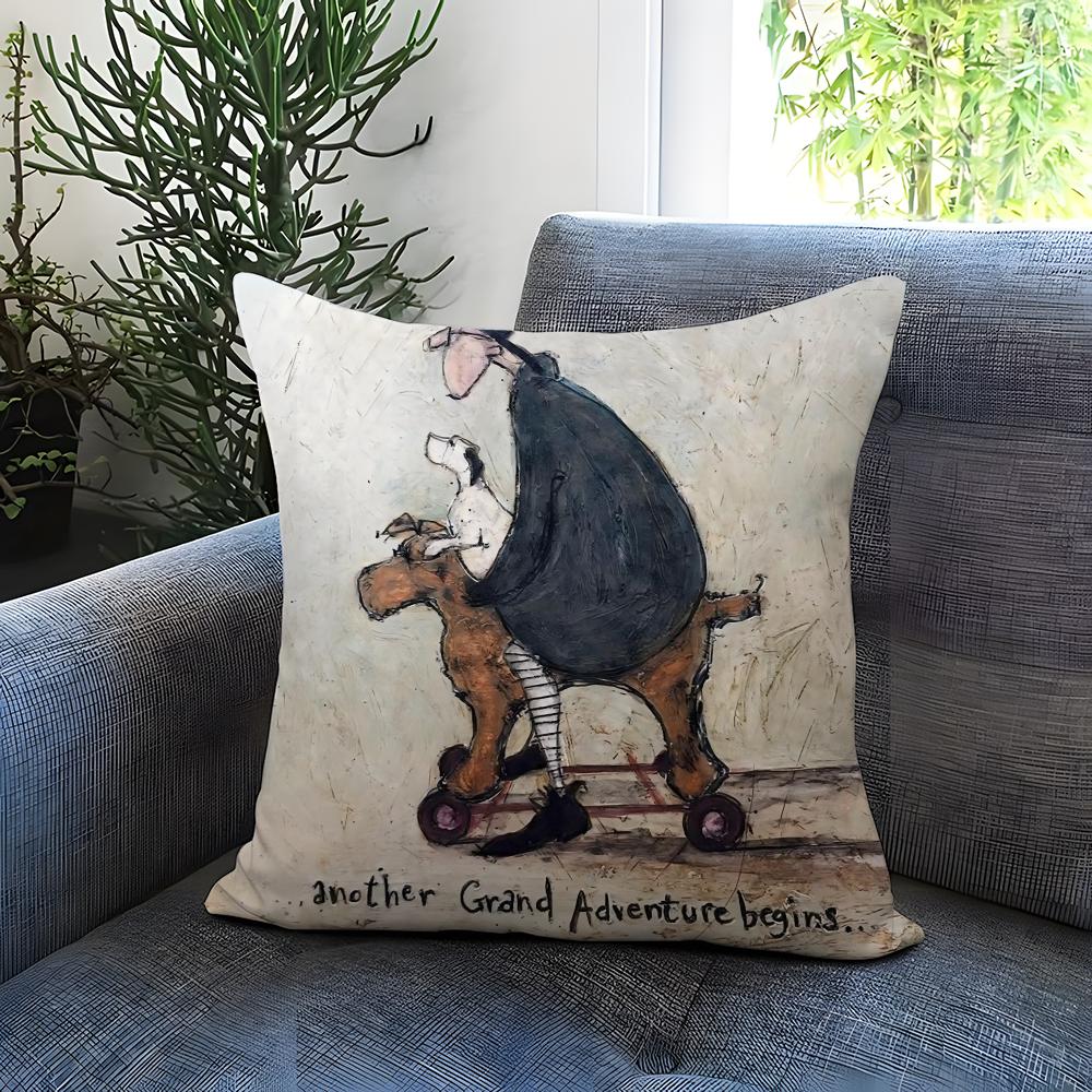 Painting S-Sam Toft Art Cushion Cover Comfortable Reversible Pillow Cover Ideal for Car Sofa Bedroom & Beyond