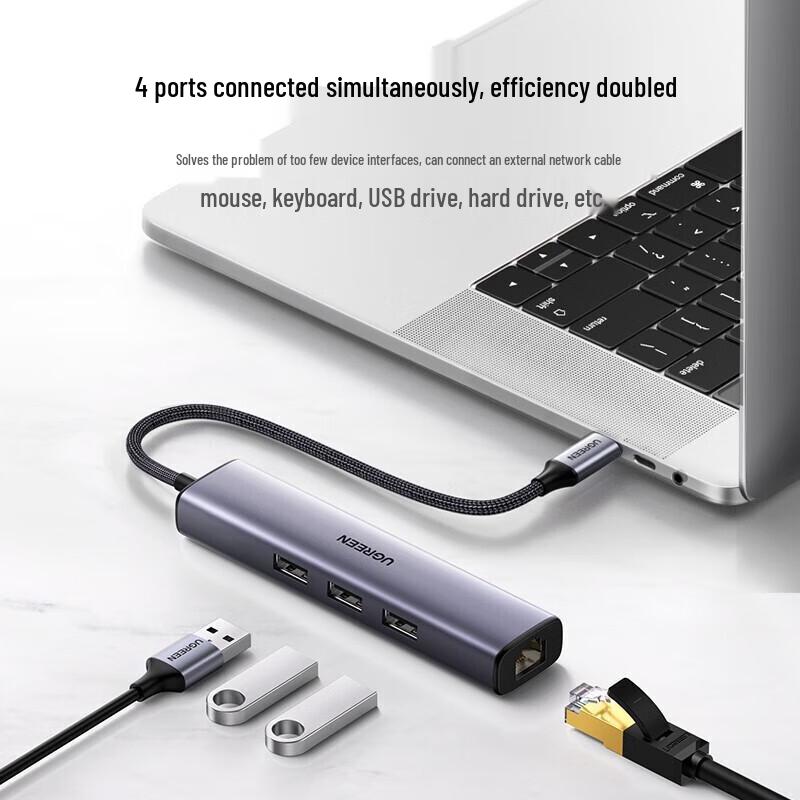 UGREEN CM475 USB Gigabit Ethernet Adapter & Hub