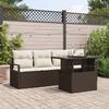 Ensemble de canapé de jardin 5 pièces avec coussins en poly rotin marron vidaXL 3348724