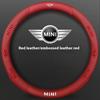 Car Carbon Fiber Leather Steering Wheel Cover For BMW MINI JWC R54 R55 R56 R60 F54 F55 F56 F57 John Cooper S Clubman Countryman
