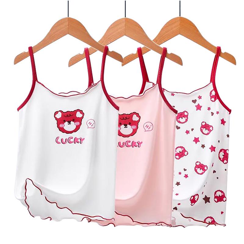 Girls' Summer Ice Silk Cartoon Camisole – Lightweight and Versatile