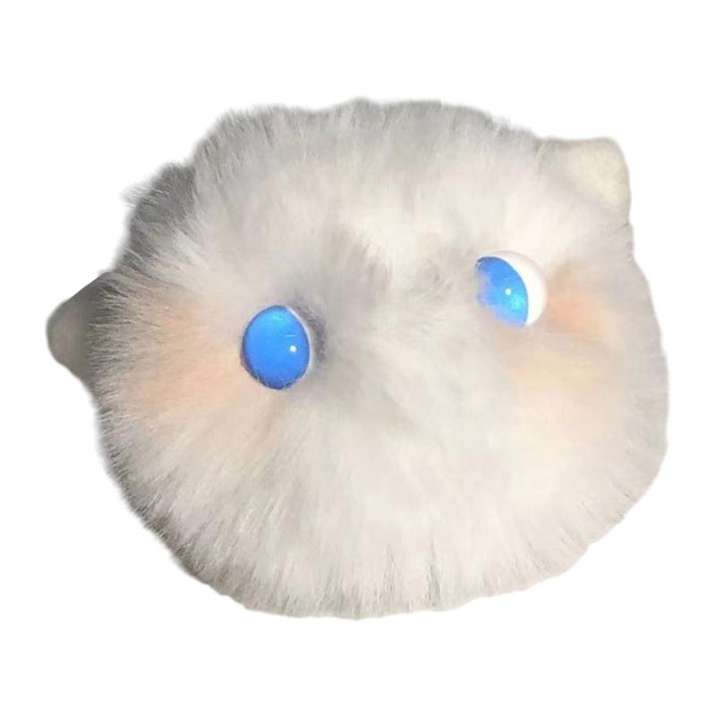 Keychain Pendant Cartoon Plush Toy Schoolbag Keychain Ornament Bag Charm Soft Furry Ball Toy Cute Blush Cat Ball Doll
