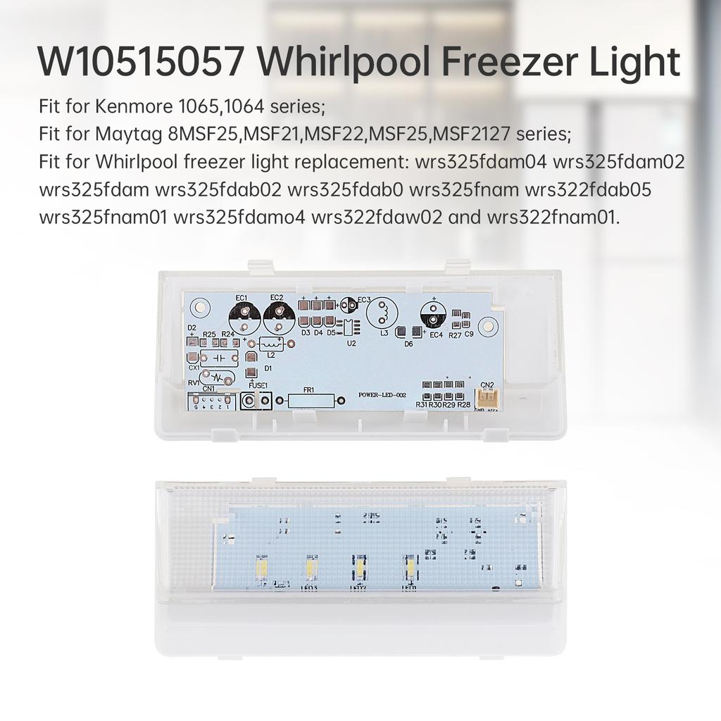 Kühlschrank LED Licht Ersatz W10515057 Kompatibel Inklusive Kunststoffabdeckung Lange Lebensdauer Einfache Installation