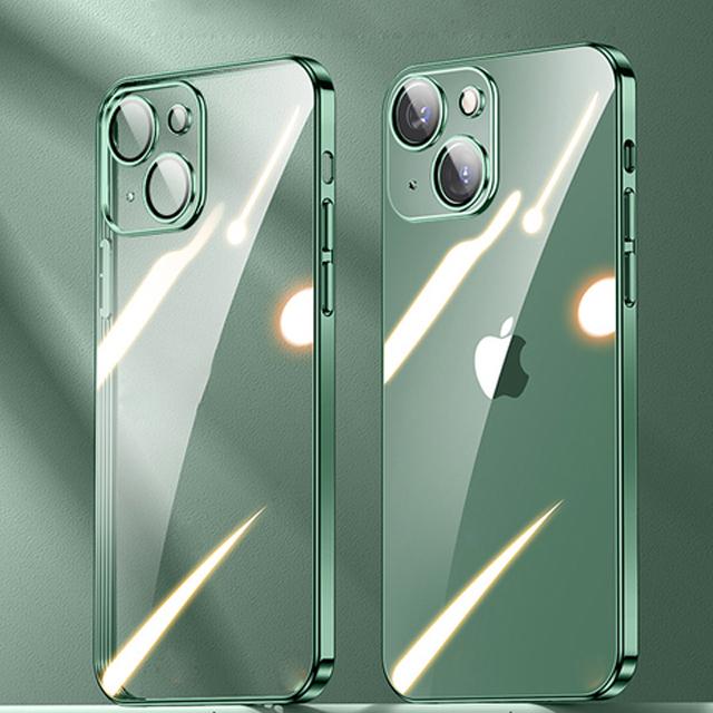 Plating Frame With Lens Protection Film Clear Phone Case For Iphone 14 13 12 11 Pro Max Xs Mini Xr X 7 8 Plus Se 2022 2020 Cover