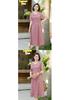2026 Mom's Fashionable Chiffon Summer Dress - Versatile Mid-Length, Waist-Cinched Style for Middle-Aged & Elderly Women
