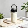 Portable Stainless Steel Double-Walled Coffee Thermos with Handle and Straw