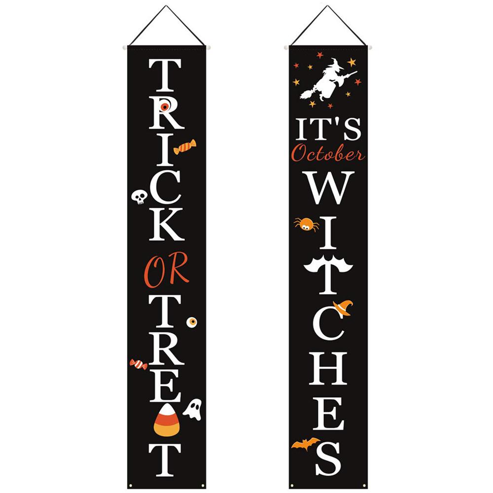 

Halloween Door Couplet Festival Door Ghost Festival Couplet Outdoor Decoration Halloween Party Decor Hanging Flag Curtain Banner