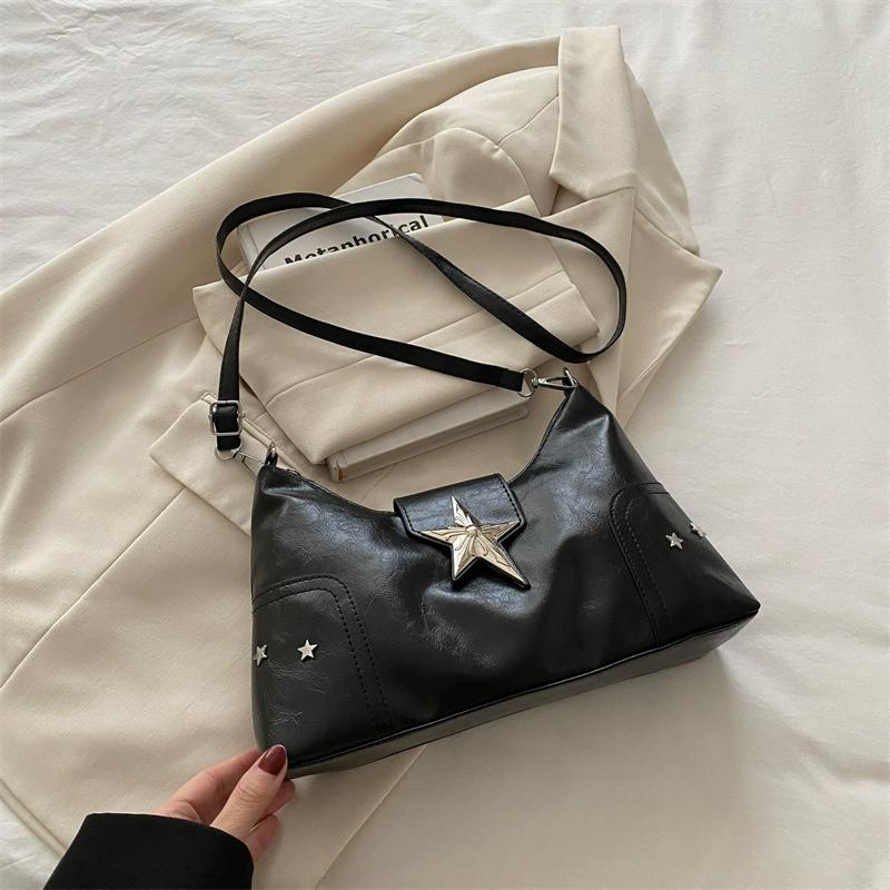 Punk Style Star Design Women Hobos Shoulder Bags Casual Y2k Cool Hot Girls Crossbody Bag Commuter Female Handbags Purse