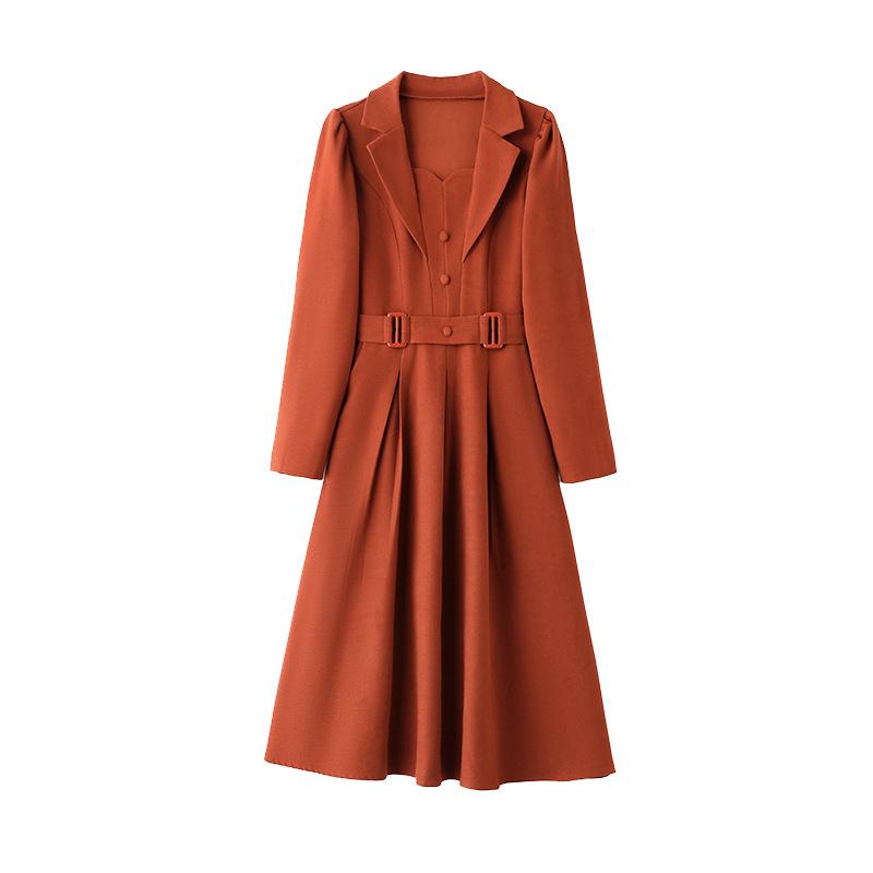 2024 Autumn Women's Korean Slim Fit A-line Dress with Tie - SW1857