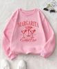 American Retro Floral Wine Glass Hoodie Jacket - Women's Casual Round Neck Long Sleeve Top, Autumn/Winter