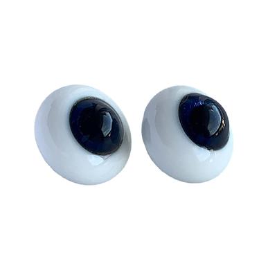 Olhos de Vidro Cazycazun, Olhos de Boneca de Vidro para Bonecas, Figuras, Artesanato Feito à Mão, Peças para Olhos, Conjunto de Dois Olhos, Azul (18mm HD25 Glitter)
