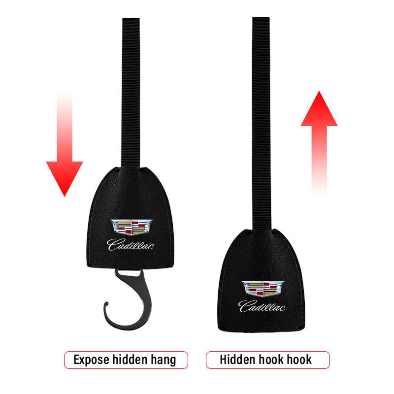 Leather Car Seat Back Hooks Portable Hanging Bag Rack For Cadillac XT5 XTS CTS BLS SLS DTS SRX Escalade Tiburon Deville