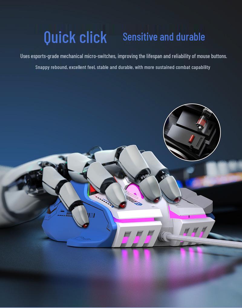 G6 Wired Mechanical Gaming Mouse with RGB Lighting and Macro Programming