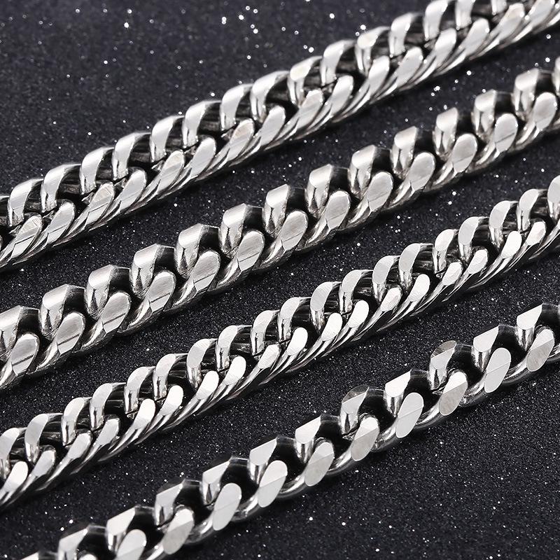 Bracciale in acciaio inossidabile da uomo e da donna con personalità retrò, semplice, con fibbia per gioielli, da 7 mm