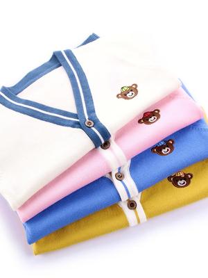 Pulover cardigan pentru băieți Imbracaminte exterioară cu decolteu în V din bumbac pentru copii Jachetă casual brodata