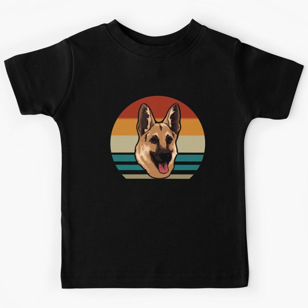German Shepherd Dog Vintage sunset Sticker Kids T-Shirt 100