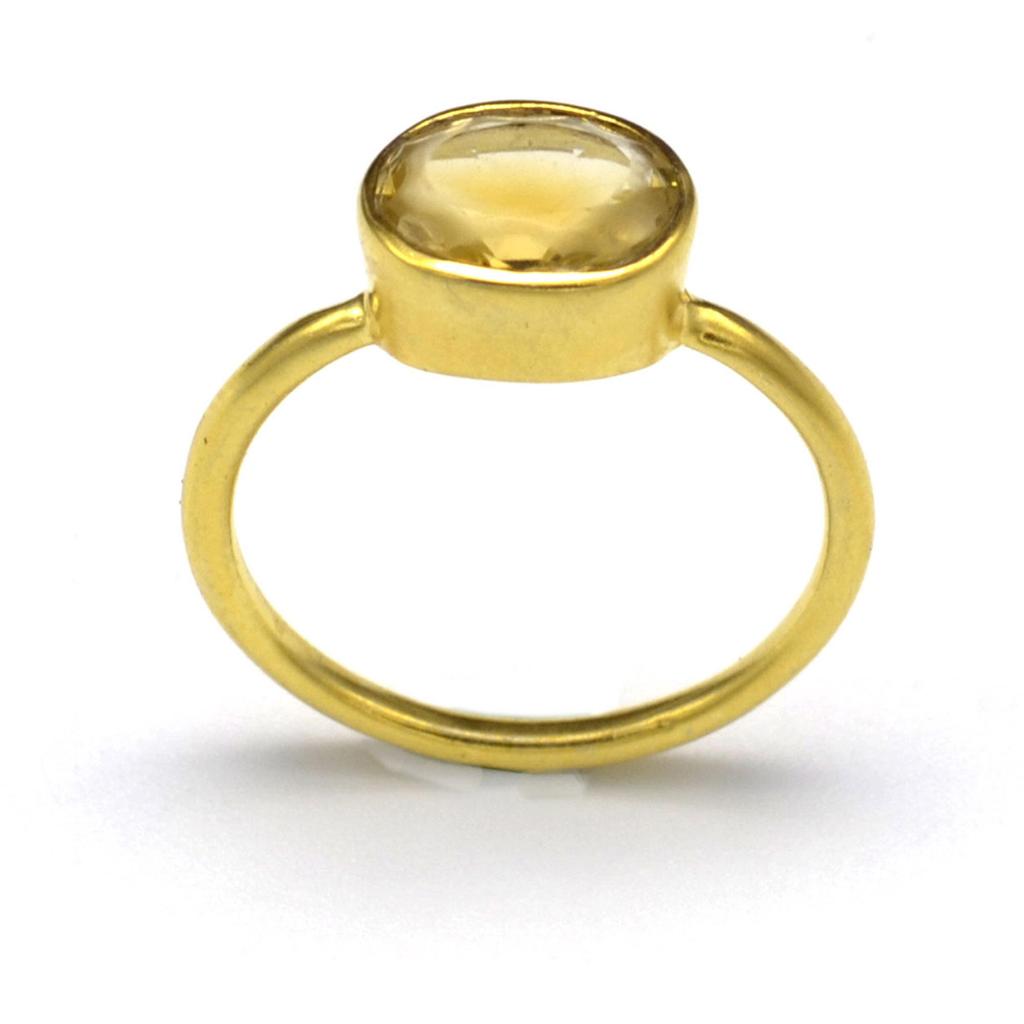 Prsten ze stříbra Citrine 925, ručně vyráběný dámský prsten s drahokamem Citrine Boho