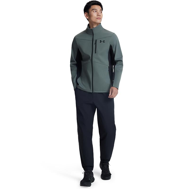 Under Armour Giacca Uomo Calda Antivento ColdGear con Cerniera e Collo Alto Grigio 1321438-015