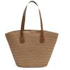 Women's Large Capacity Woven Straw Tote Bag - 2026 High-End Shoulder Bag for Beach or Commute