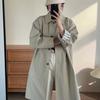 Women's Long Windbreaker Jacket Spring New Style Patchwork Japanese Style Medium Long Coat