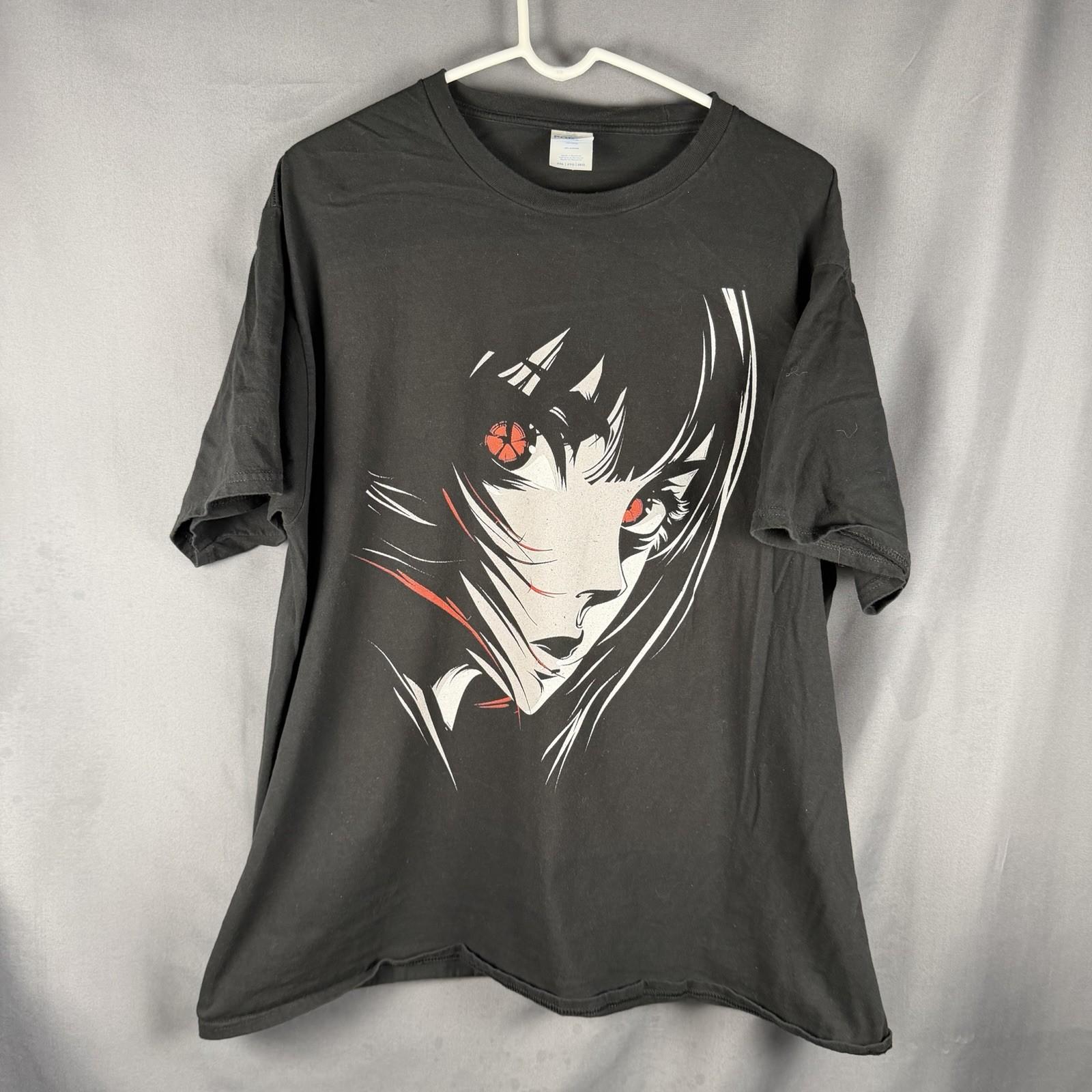 Anime Manga Girl T Shirt Black 2XL Portrait Cyberpunk Gothic Japanese Streetwear Unisex T-Shirt XXXXL