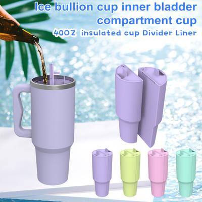 Rivestimento per tazza in silicone 2 in 1 per tazza da 40 once Separatore per bevande creativo Elegante smeraldo