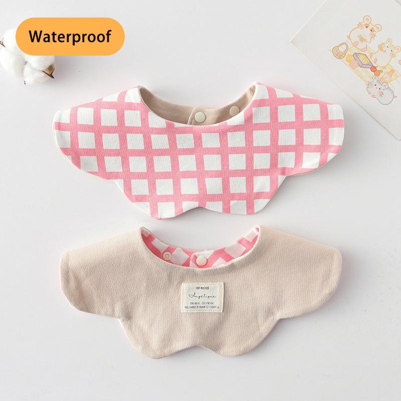 New Waterproof Two-sided Usable Baby Feeding Drool Bib Infants Wave Petal Saliva Towel Soft Burp Cloth For Toddler Kids Bibs