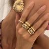Pack of 6 Adjustable Stackable Rings Featuring Pink Gemstones for Comfort Fit and Multiple Fashion Combinations
