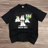 1991 / Vintage Snow Ball Snowman Graphic T-shirt Black Single Stitch USA Made XL