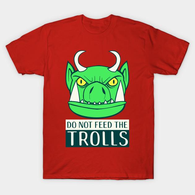 Men Black Print T-shirt Do Not Feed The Trolls No-Cut Transfer Paper Print Cotton Tshirt XL красный
