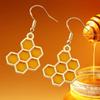 Insectoid Appearance Bee Earrings Zinc Zinc Alloy Ear Accessories Delicate Honeycomb Earrings  Daily Wear