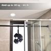 Adhesive Shower Curtain Rod Holder, 4 Pcs Tension Rod Holders, No Drilling | Invisible Rod Retainer, Transparent Wall Mount Holder for Shower Curtain